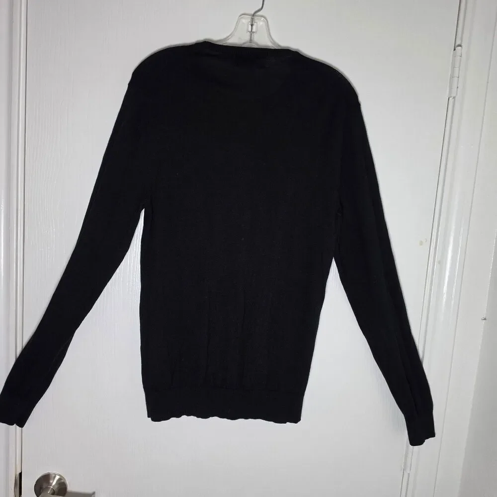 Bonobos Men's Extra Fine Merino Wool Sweater Black Size Medium Round neck